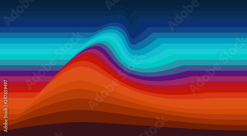 Abstract striped background with wave. Vector wallpaper