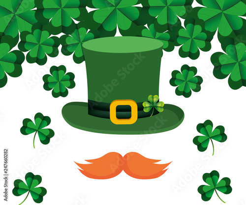 leprechaun mustache clover hat photo