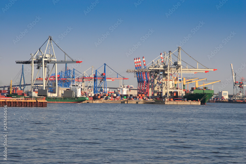 harbor cranes  Hamburg,Germany,Europe