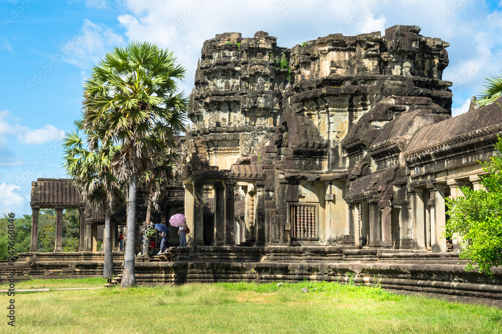 Enjoying a beautiful sunny day in Angkor Wat Temple - Siem Reap, Cambodia