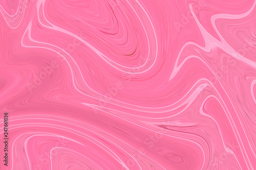 Liquid Abstract Pattern With Pink And Burgundy Graphics Color Art Form. Digital Background With Liquifying Flow