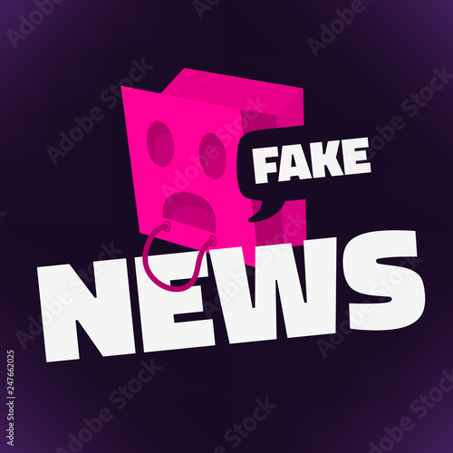 Fake News Conceptual Design Concept With Inverted Pink Paper Shopping Bag With Holes For Eyes And Mouth Over The Head Vector Media.