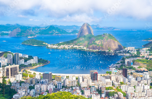 Beautiful cityscape of Rio de Janeiro city with Sugarloaf Mountain and Guanabara Bay - Rio de Janeiro, Brazil