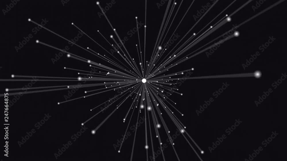 abstract animation of converging beams to a single point