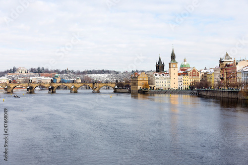 Snowy Prague Old Town, Czech republic