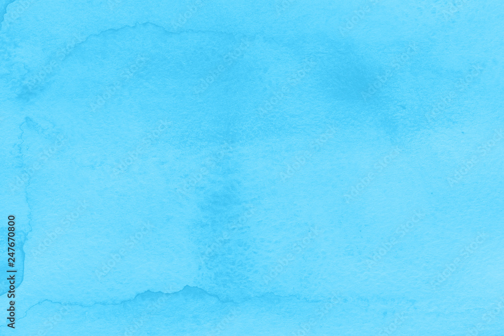 Watercolor blue texture with abstract washes and brush strokes on the white paper background. Digital paper background. Watercolor blue texture with abstract washes and brush strokes on the white paper background. Digital paper background.