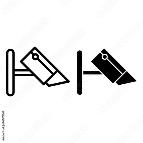 Cctv camera line and glyph icon. Security camera vector illustration isolated on white. Cctv camera outline style design, designed for web and app. Eps 10.