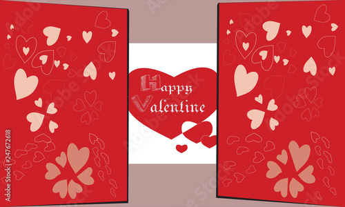 Valentine Card with hearts