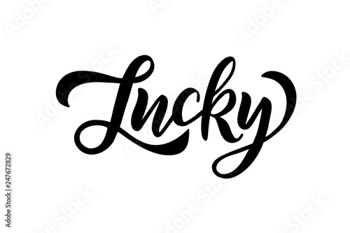 Lucky - hand drawn brush lettering