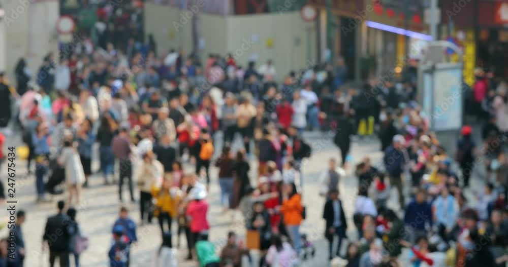 Bokeh of people walk in the street Bokeh of people walk in the street