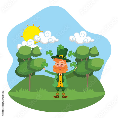 dwarf man juggle clover outdoors photo