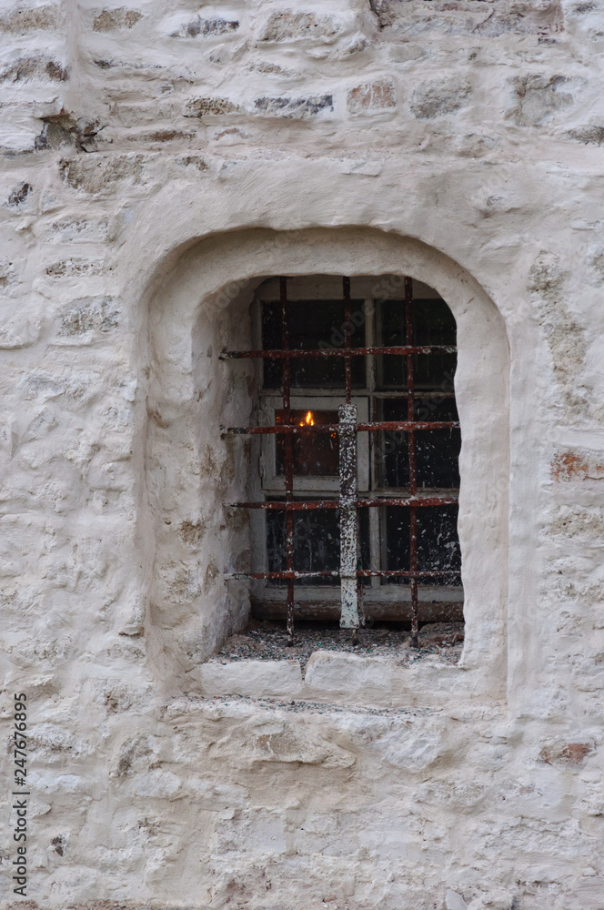 Small window of ancient church Small window of ancient church
