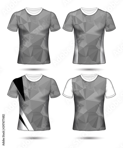  t-shirt templates abstract geometric collection of different colors polygonal mosaic