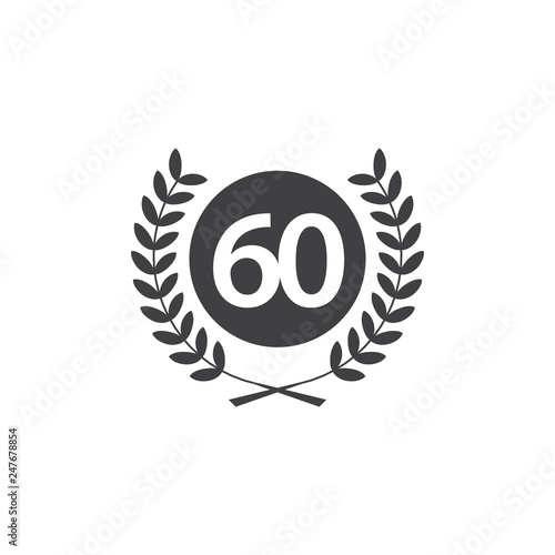 60 Year Anniversary Vector Template Design Illustration