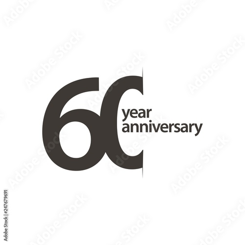 60 Year Anniversary Vector Template Design Illustration