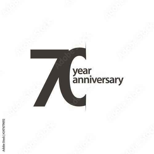 70 Year Anniversary Vector Template Design Illustration
