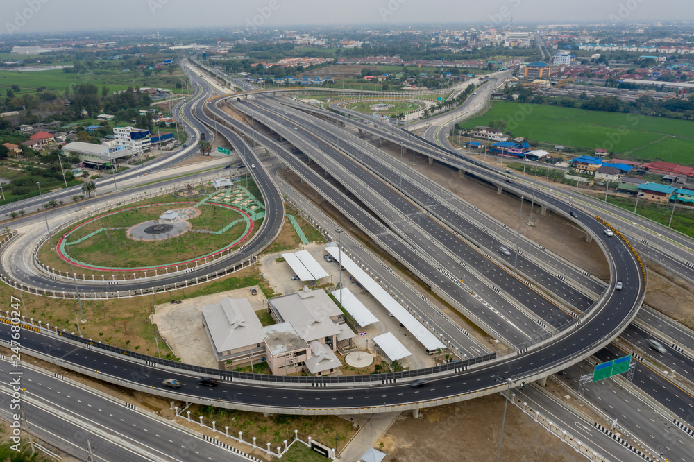 new contruction expressway and ring road industry connections the city for transportation and logistics business in Thailand new contruction expressway and ring road industry connections the city for transportation and logistics business in Thailand