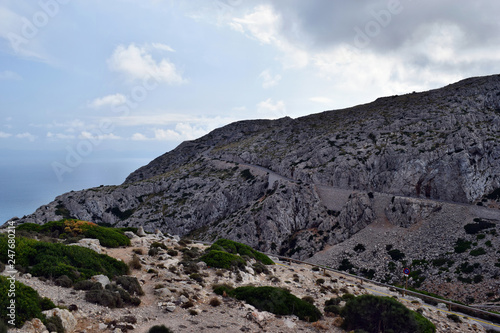 Amazing landscape when driving on an open coastal road winding through to lighthouse Cap Formentor © adam88xx
