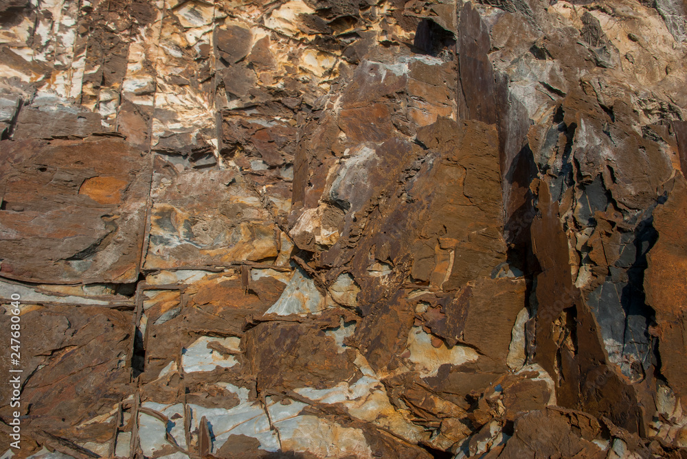 Granite on the mountains that erode naturally Granite on the mountains that erode naturally