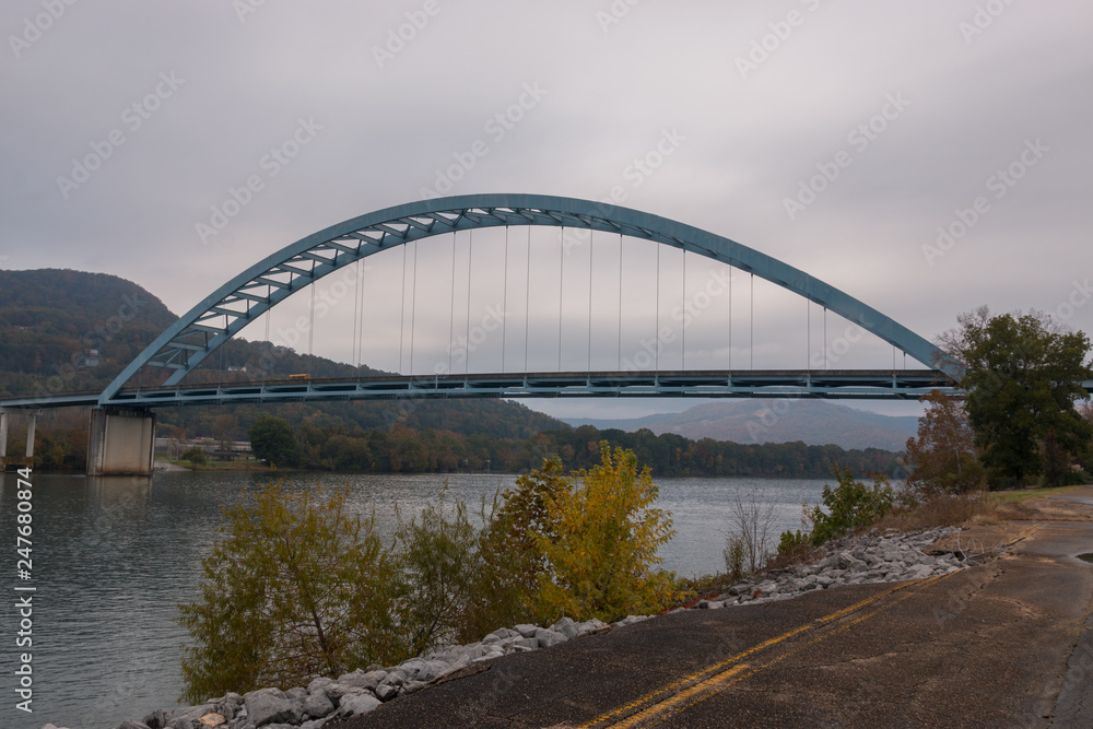 Bridge over scenic river