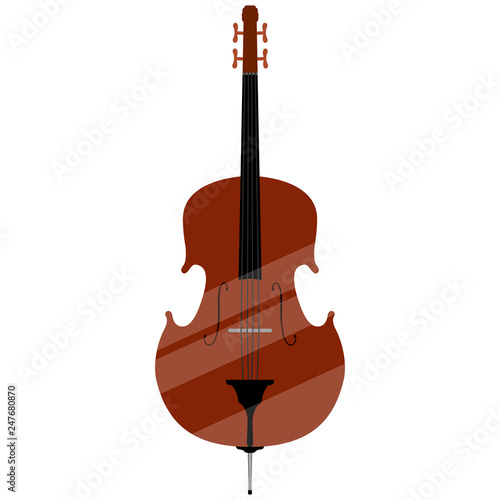 Isolated double bass image. Musical instrument. Vector illustration design
