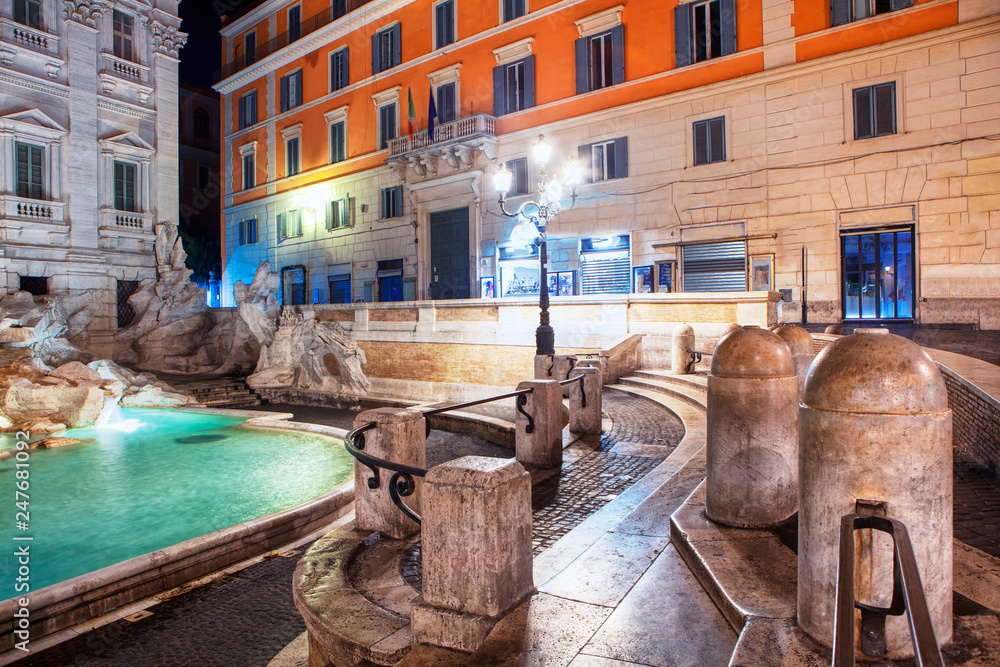 Area of Trevi Fountain in the night