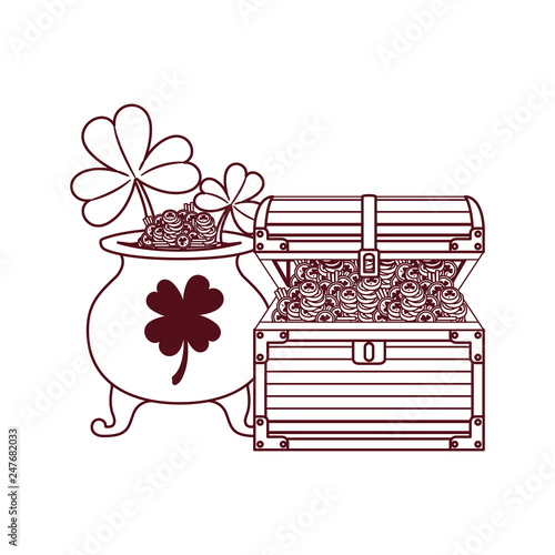 chest with coins isolated icon