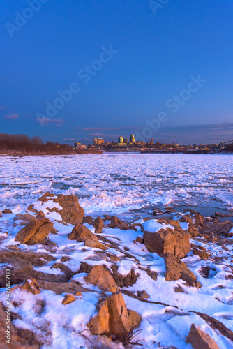 Kansas City over Icy River