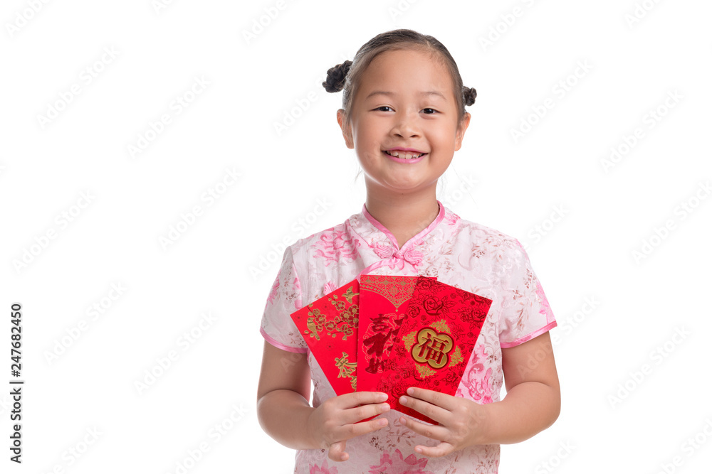 Portrait of Asian girl kid cute age 7 years on white background Portrait of Asian girl kid cute age 7 years on white background