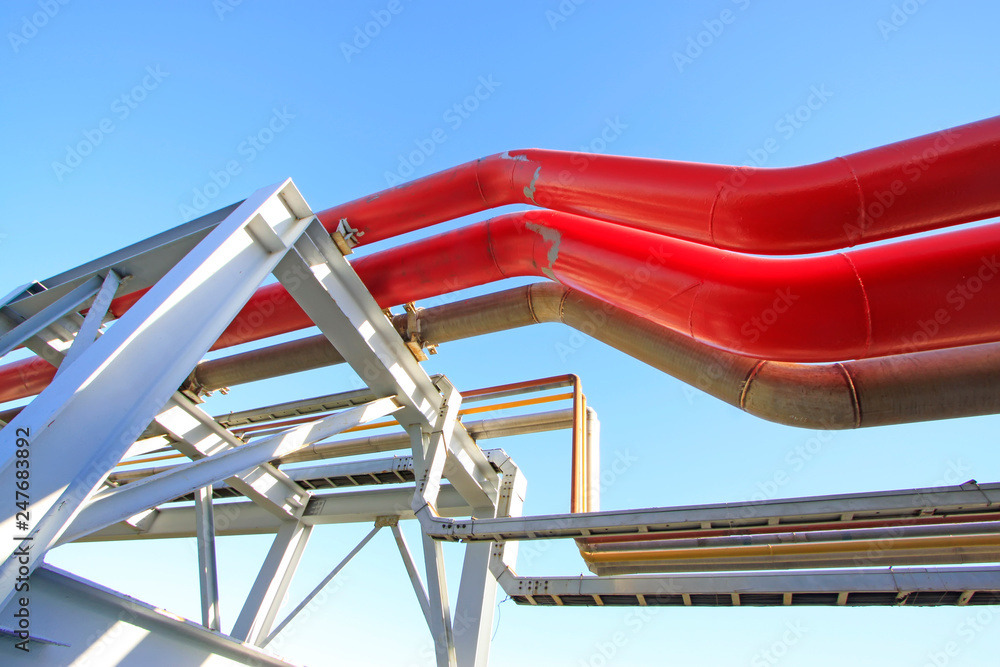 color oil pipe in a petrochemical plant color oil pipe in a petrochemical plant