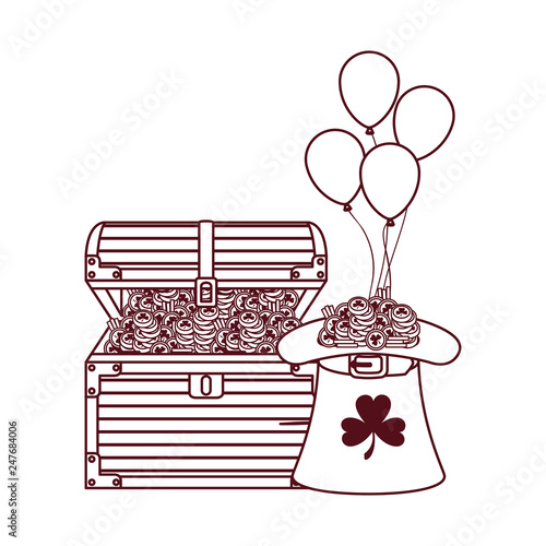 chest with coins isolated icon