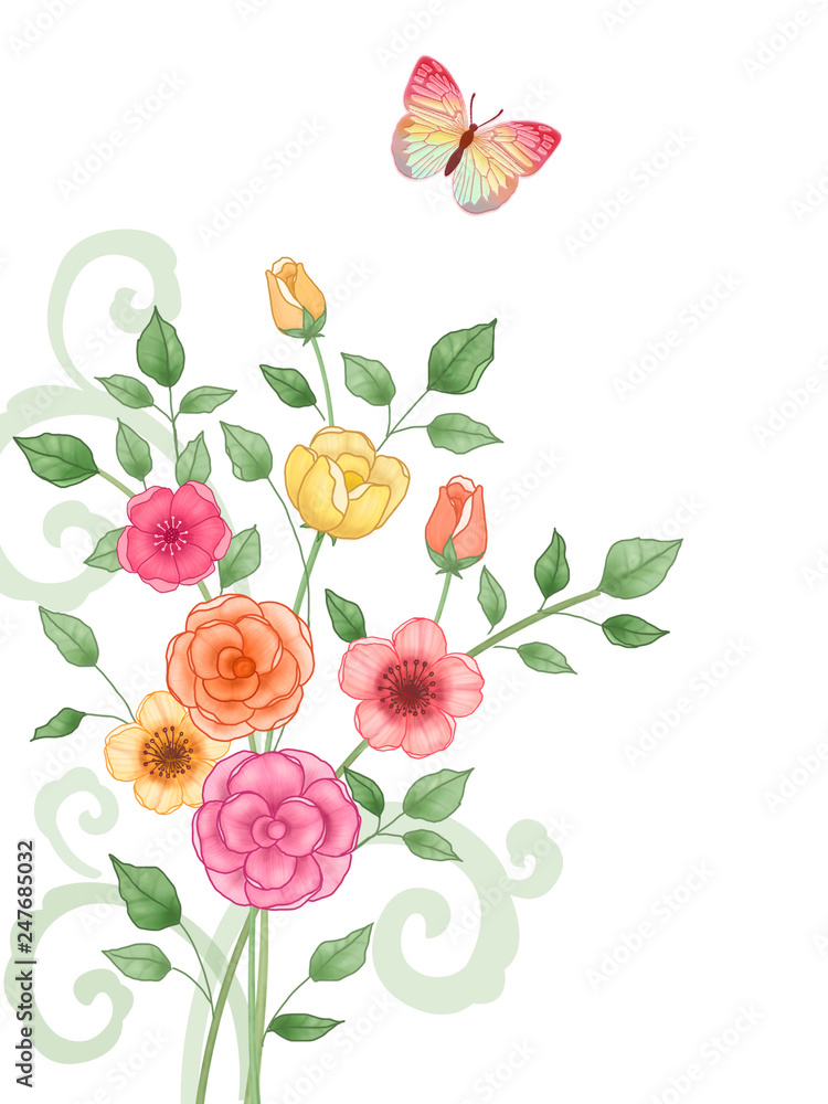 Beautiful flower and butterfly Beautiful flower and butterfly