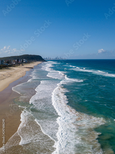 The water over looking burleigh hill and surfers paradise in the gold coast