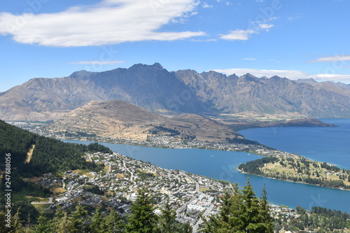 The mountains of the South Island in New Zealand. A view of Queenstown