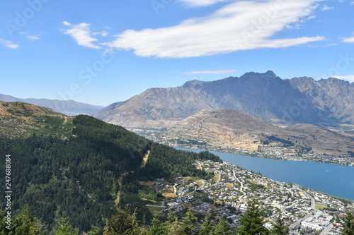 The mountains of the South Island in New Zealand. A view of Queenstown