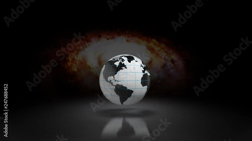 Galaxy globe description. Globe backlit. Space astronomy training. 117 photo