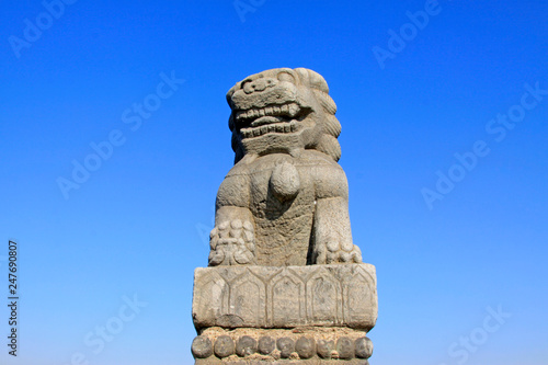 Wallpaper Mural stone lion on bridge railing, China Torontodigital.ca