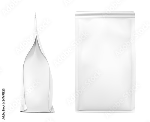 Food bag isolated on white background. Vector illustration. Can be use for template your design, presentation, promo, ad. Taking your 2D designs into 3D. EPS10.	