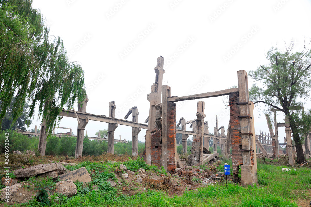 Broken workshop framework, Tangshan earthquake museum, China