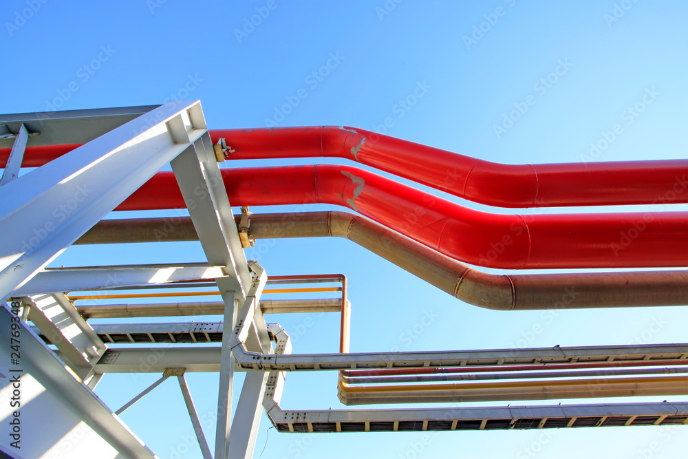 color oil pipe in a petrochemical plant color oil pipe in a petrochemical plant