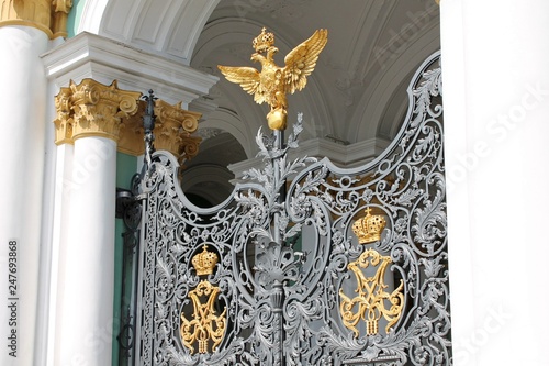 Making the gates of the Winter Palace. St. Petersburg.