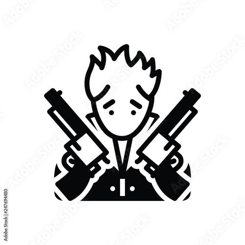 Black solid  icon for perk gun 