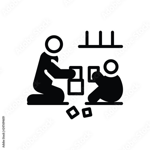 Black solid icon for plays fun 