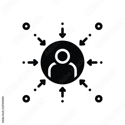 Black solid icon for prejudice bias  photo