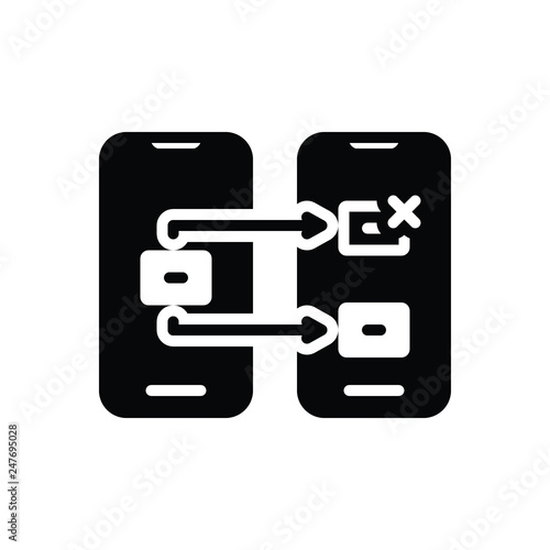 Black solid icon for reassign 