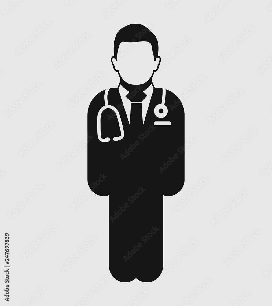 Standing male Doctor Icon. Flat style vector EPS. Standing male Doctor Icon. Flat style vector EPS.