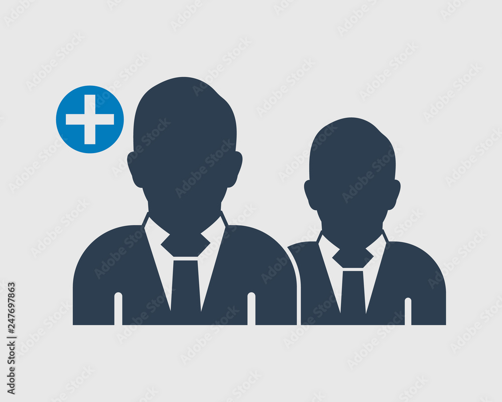 Increase or Add users Icon. male symbol on gray background. Flat style vector EPS. Increase or Add users Icon. male symbol on gray background. Flat style vector EPS.