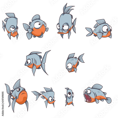 bundle funny fish cartoon