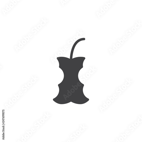 Organic food waste recycling vector icon. filled flat sign for mobile concept and web design. Apple core simple solid icon. Symbol, logo illustration. Pixel perfect vector graphics
