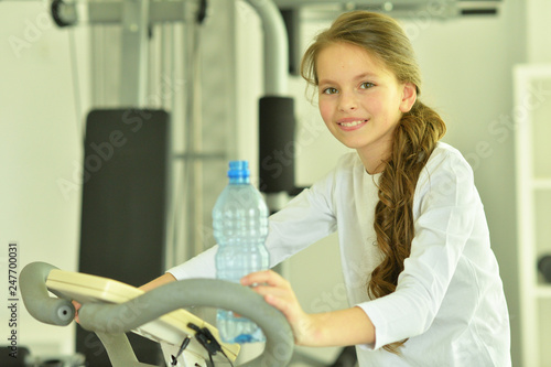 Little girl doing exercises